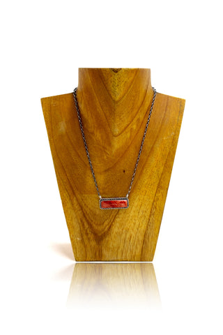 Large Bar Necklace - Red Spiny Oyster