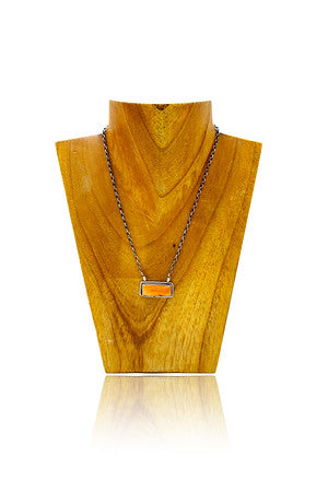 Large Bar Necklace - Orange Spiny Oyster